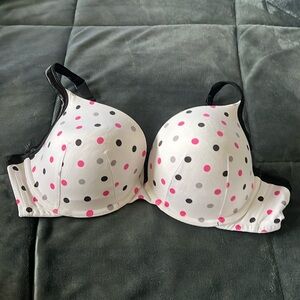 Lane Bryant Cacique polkadot plunge bra size 44D